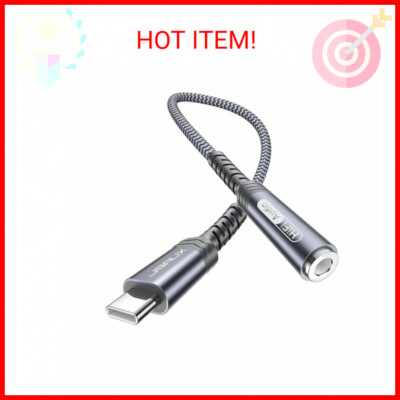 JSAUX USB Type C to Female Headphone Jack Adapter, USB C to