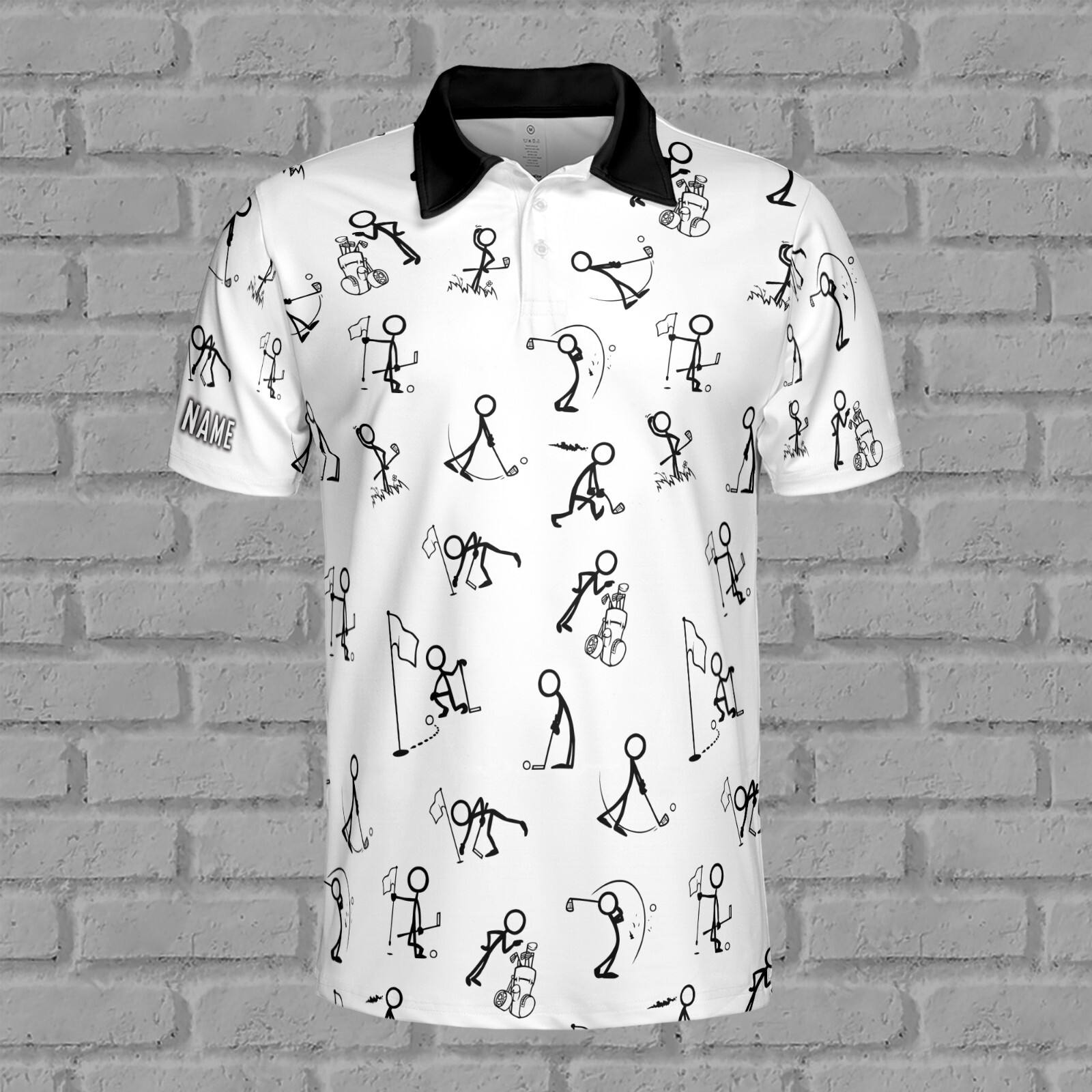 Funny Golf Shirt Custom Your Name, Gifts For Golfers 3D Polo Shirt Size