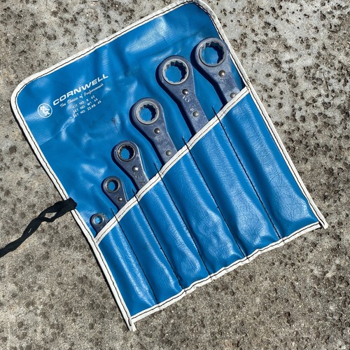 CORNWELL DOUBLE END BOX RATCHET VINTAGE WRENCH SET kit no k62 set no