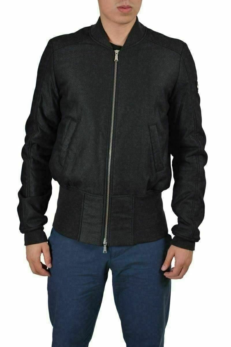 Richmond Denim Wool Gray Full Zip Mens Basic Jacket US S IT 48 17390₽