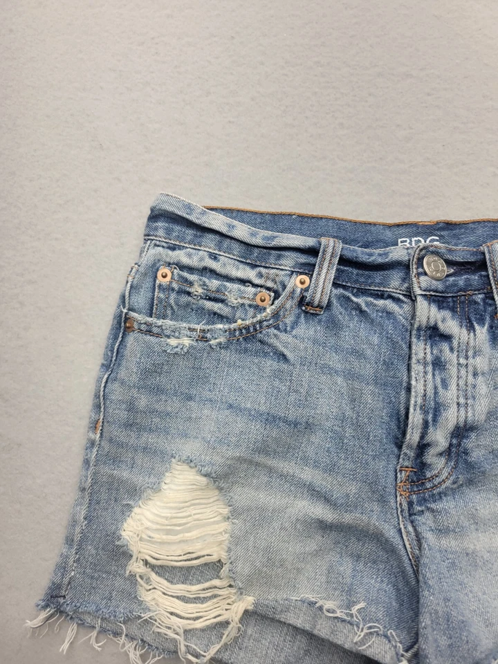 BDG Women Shorts 2 Blue Mid Rise Cut-Off Jean 3 in Ripped Raw Hem - Image 3 of 4