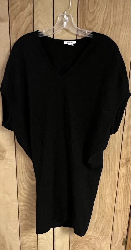 Vestido para mujer Helmut Lange 100 % lana ala de murciélago midi cuello en V talla M negro Foto 2 de 3