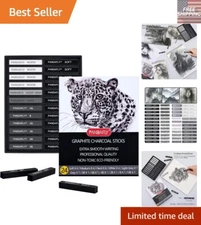 Versatile 24 Pack Charcoal Drawing Tools - Blendable & Erasable Art Supplies