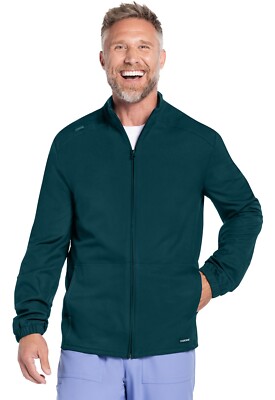 Cherokee Scrubs Men's Zip Front Jacket CK359A CAR Caribbean Blue Free Shipping