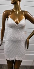 New Windsor White Sequined Mini Dress sz M