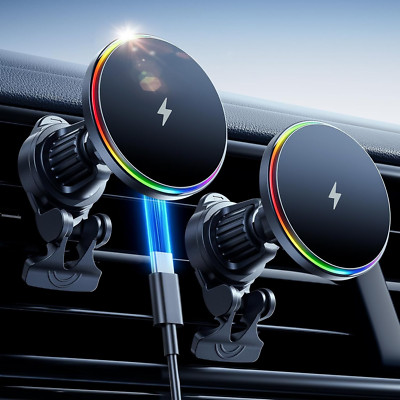 Magnetic Car Mount Charger 15W Air Vent Phone Mount for iPhone Samsung Pixel