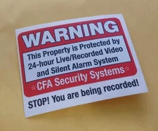 5 Security Alarm WARNING DECALS - Transparent - Home & Business WINDOW Stickers
