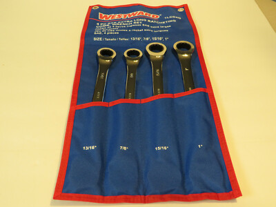WESTWARD SAE EXTRA LONG RATCHETING WRENCH SET SIZES: 13/16'', 7/8'', 15/16'' 1''