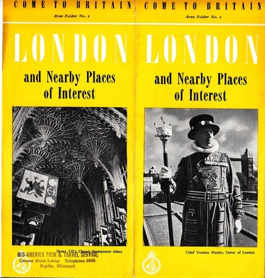 Come to Britain No. 2 Folder London and Nearby Places of Interest England UK