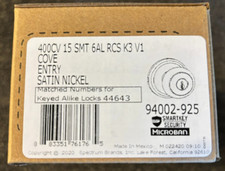 Kwikset 400CV 15 SMT 6AL RCS K3 V1 Satin Nickel Keyed Entry Door Cove Handleset