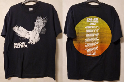 SNOW PATROL 2012 FALLEN EMPIRES BLACK TOUR T Shirt Full Size S-5XL