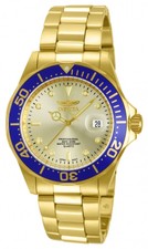 Invicta Men's Watch Pro Diver Dive Quartz Gold Tone Dial Steel Bracelet 14124