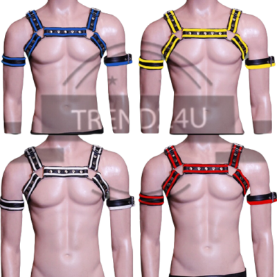 Freebily Herren Brustharness Leder Riemenbody Körper Geschirr X-Form