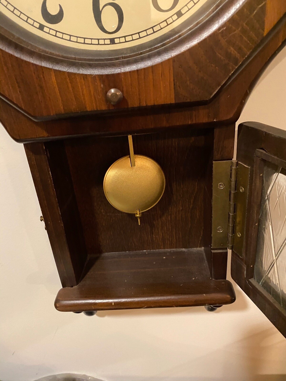 Linden Wall Clock, Battery Operated, Pendulum, for parts or repair eBay