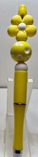 Beaded ballpoint character pen yellow flower bubblegum and/or silicone beads