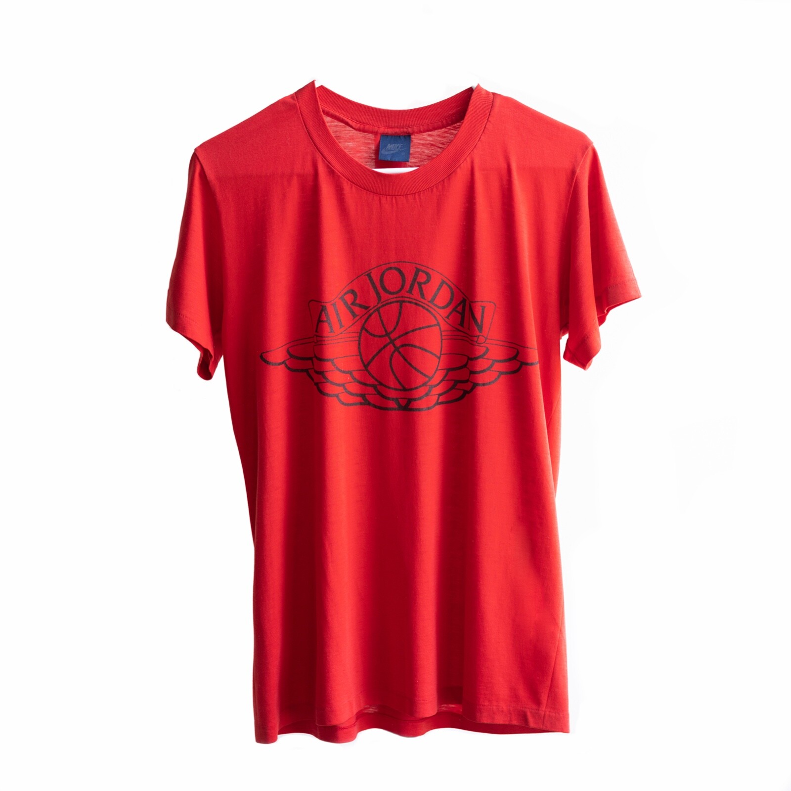 Vintage Nike 1985 Air Jordan WINGS Red T-Shirt - Orig BLUE TAG Small Medium