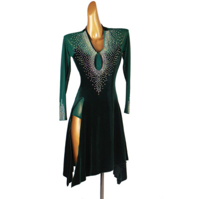 Latin Dance Dress Salsa Tango Cha cha Ballroom Rhinestone