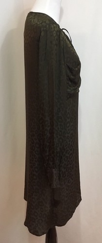 BCBG Max Azria NWT, long sleeve green leopard print "Darel" Dress, Size XS - Picture 8 of 12