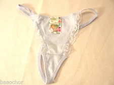 Yisilan White Thong with Lace Edges- NWT S