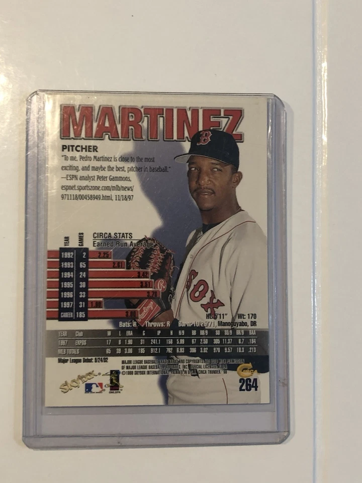 Skybox Circa Thunder Rave 1998 paralelo #264 Pedro Martinez SP #/150 casi nuevo-como nuevo Foto 2 de 4