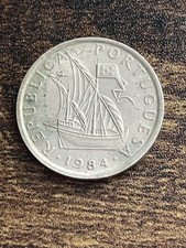 1984 Portugal 5 Five Escudos Beautiful Actual Coin TC1035*