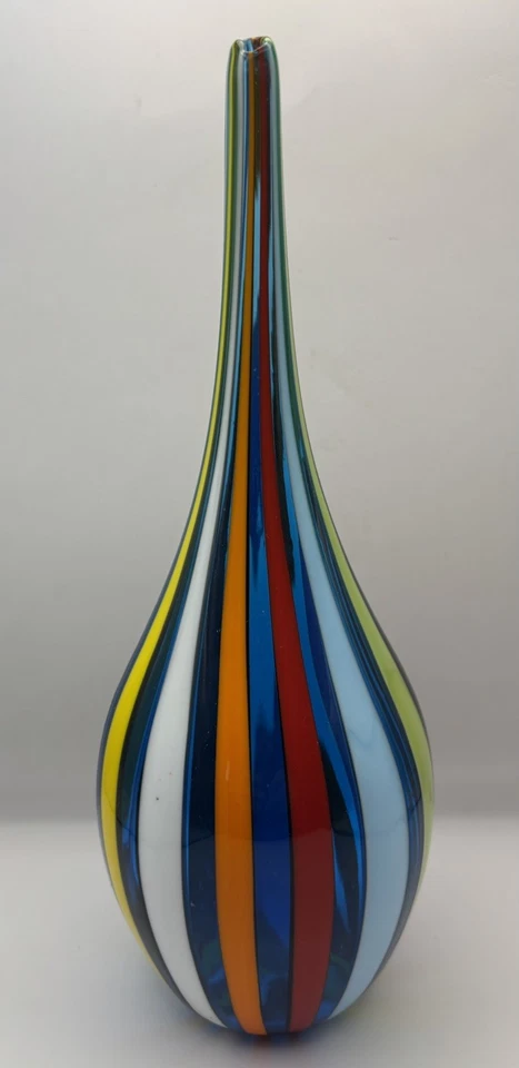 Afro ‘a canne’ solifleur vase. Murano Art Glass 9.75”. Signed to base - image 2 of 4