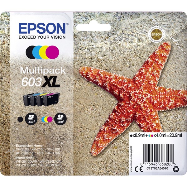 Epson Druckerpatrone T03A64, 603XL Original Kombi-Pack Schwarz, Cyan, Magenta...-image