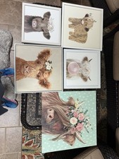 5 Highland Cow Picture Ensemble Wall Art Decor Home Decor