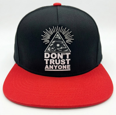 MEN'S SNAPBACK HAT: Black Eagle Illuminati Eye Don't Trust Anyone Streetwear Cap