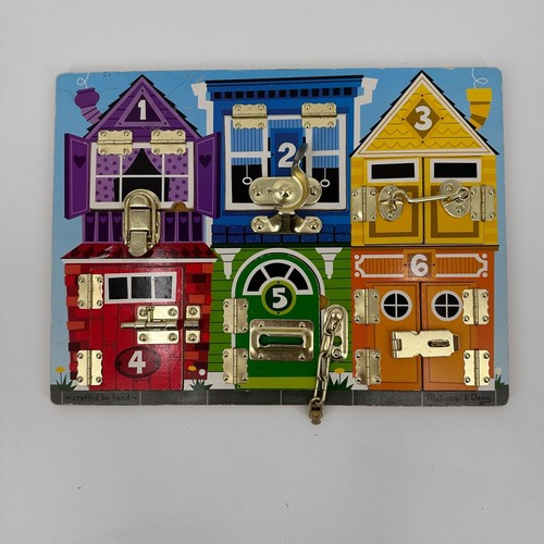 Melissa & Doug Wooden Latches Board Toy Interactive Learning Toy 3 Years & Up - Picture 2 of 5