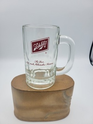 SCHLITZ Clear Beer Glass Mug Stein MILWAUKEE Famous 12 oz
