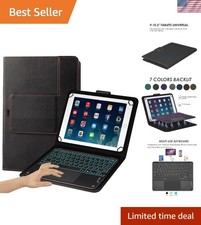 Stylish Black Touchpad Keyboard Case for 9-11 Tablets - Backlit Wireless