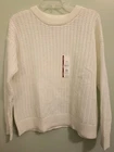 Time and Tru Women's MEDIUM 8-10 Textured Stitch Sweater WINTER WHITE #10726