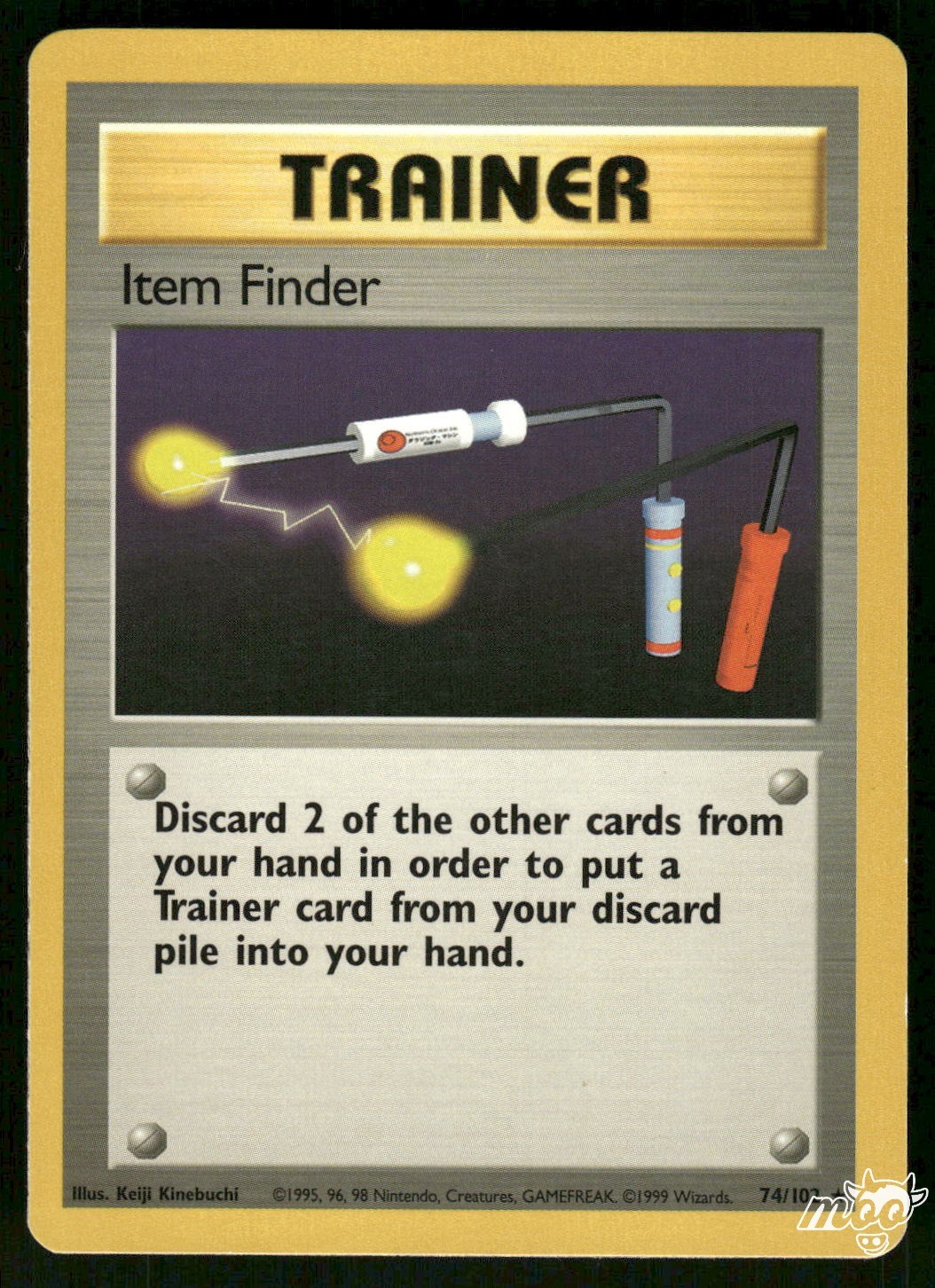 1999 Heavily Played Pokemon Item Finder 74/102 Base Set