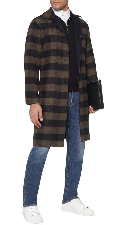 Abrigo Rag & Bone Para Hombres Brent Reversible Mezcla Lana Pequeño Ejército/Saludo - Nuevo con Etiquetas $895 Foto 2 de 4