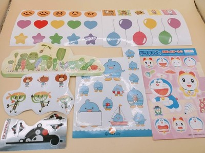Japanese Character Sticker Lot Set   Doraemon, Kumamon, Okinawa Mascots, Japan