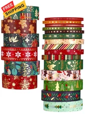 Outus 21 Rolls Christmas Gold Foil Washi Tape - Holiday Decor with 