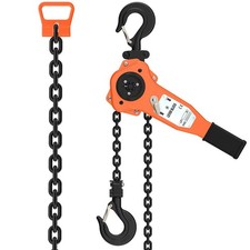 Lever Chain Hoist, 1.5 Ton / 3300 lbs Capacity, 10ft G80 Chain, Manual Ratche...