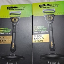 Gillette Labs mit Peelingstab Rasierer - Schwarz/Gold x2