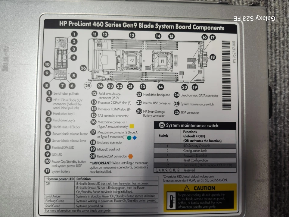 HPE GEN9 Blade 460 - 1x E5-2660 V3 2.6ghz - 128GB RAM - 1x 200GB SSD - Image 2 of 4