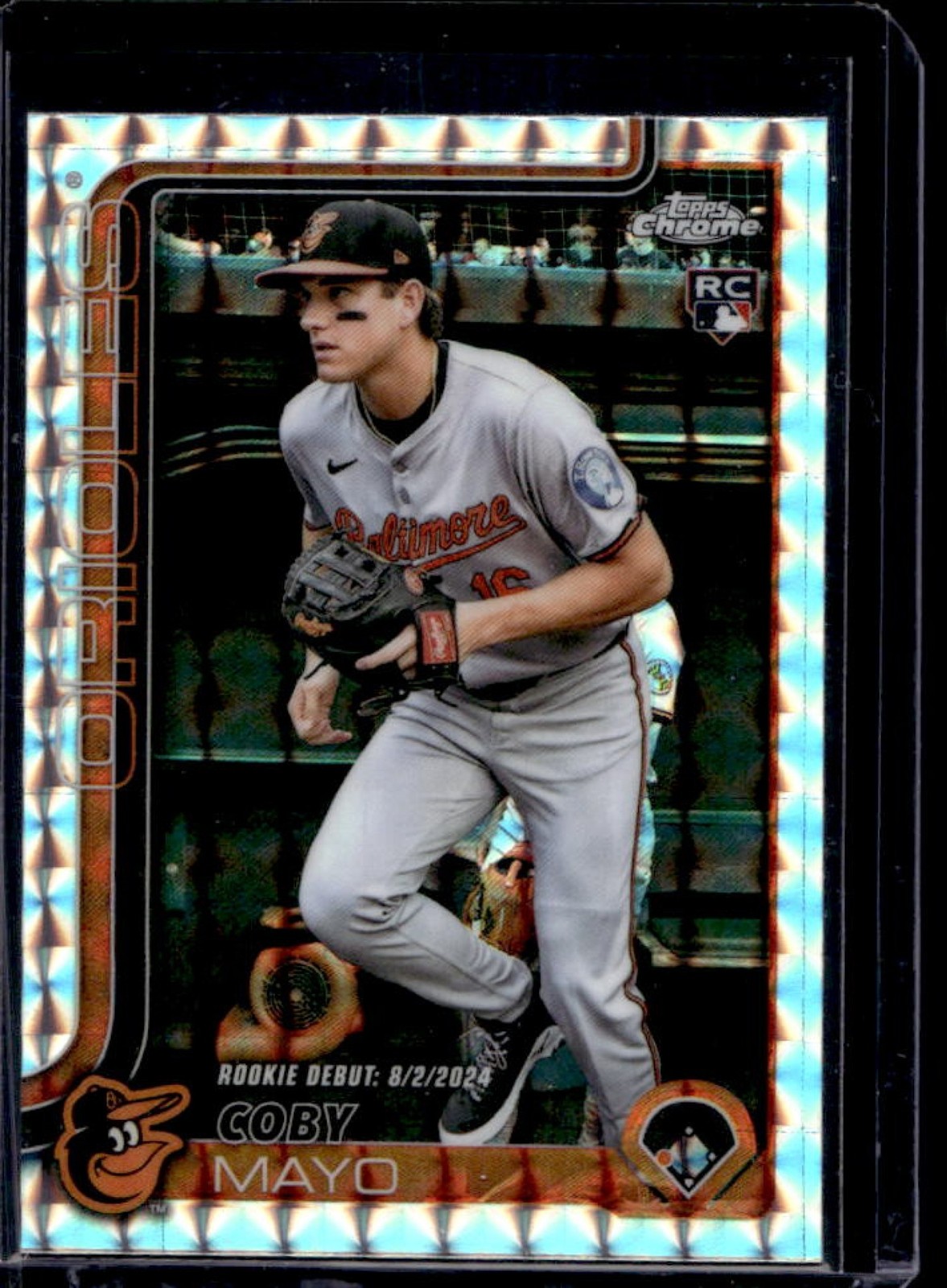 2025 Topps Chrome Update Coby Mayo RC Geometric Refractor Rookie #USC94 Orioles