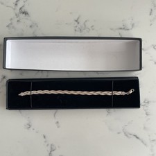 Silver Costume Jewellery With Sterling Silver Clasp - Boxed - Interwoven - 190mm