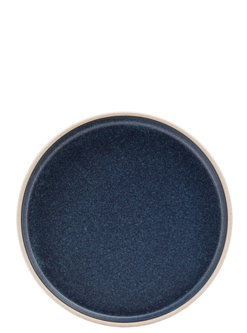 Ink Blue Porcelain Walled Plate Tableware Serving For Bars 7"" (18.5Cm) Pack Of 6