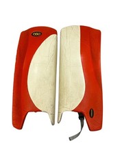Obo Robo Hi-Rebound Leg Guards, Large, White/Red