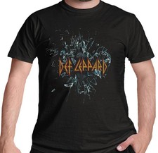Image of Official Def Leppard T Shirt Shatter Logo Rock Black Hysteria New S To XXL