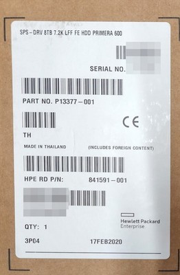 HPE Primera 600 8TB SAS 7.2K LFF FIPS Encrypted Hard Drive P13377-001 R0Q04A