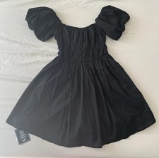 NEW Hollister XS SHORT Black Puff Sleeve On/Off shoulder Dress (Built in Shorts)
