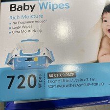 RICO Baby Wipes, Soft Pack With Easy Flip-Top Lid, Ultra Moisturizing, 720-Count