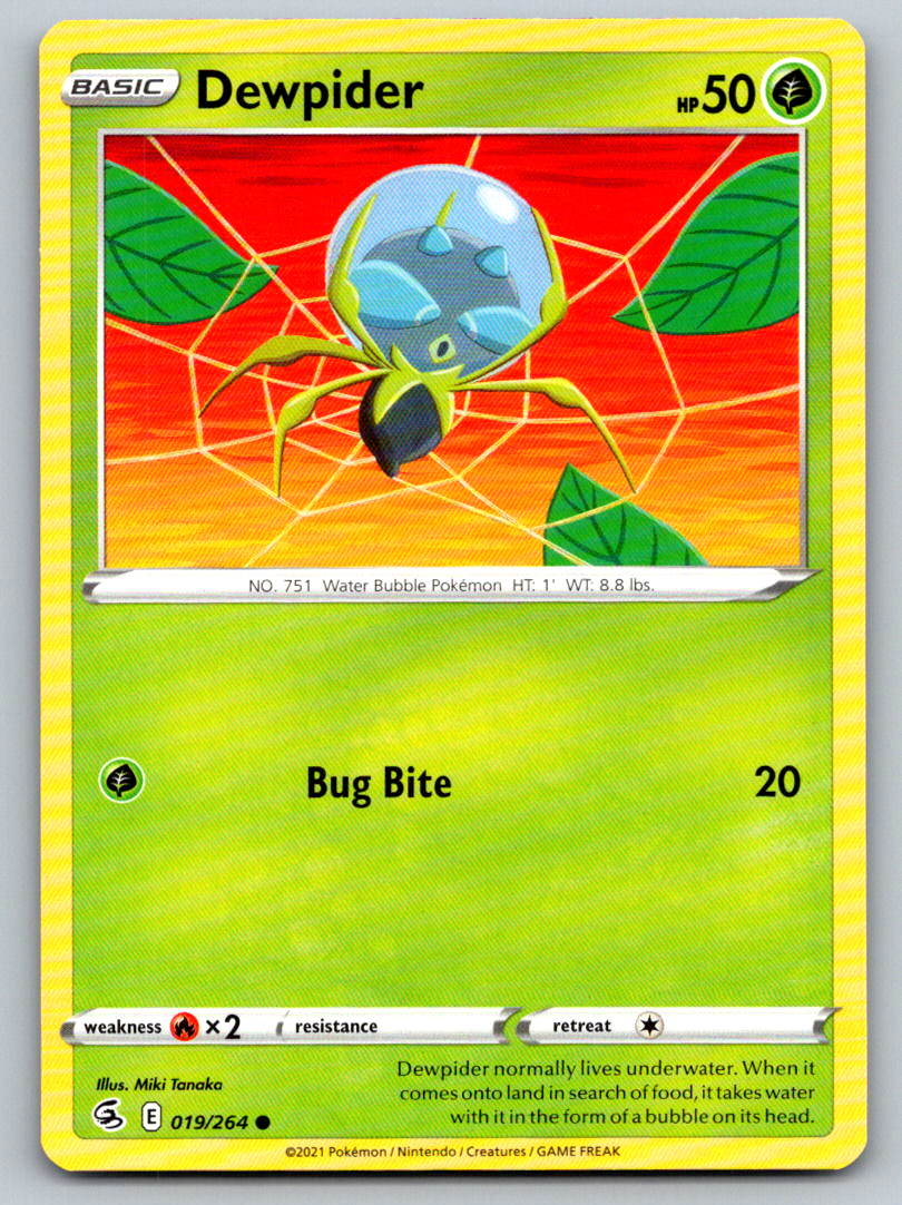 Dewpider 019/264 Common SWSH08: Fusion Strike Pokemon Near Mint