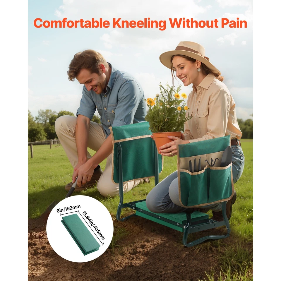 Agenouilloir Tabouret Jardinage Banc Pliable Siège de Jardin 15 cm 150 kg - Photo 2/4